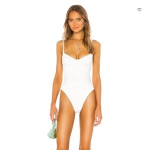 WeWoreWhat Danielle One Piece, White, Small - WORN ONCE